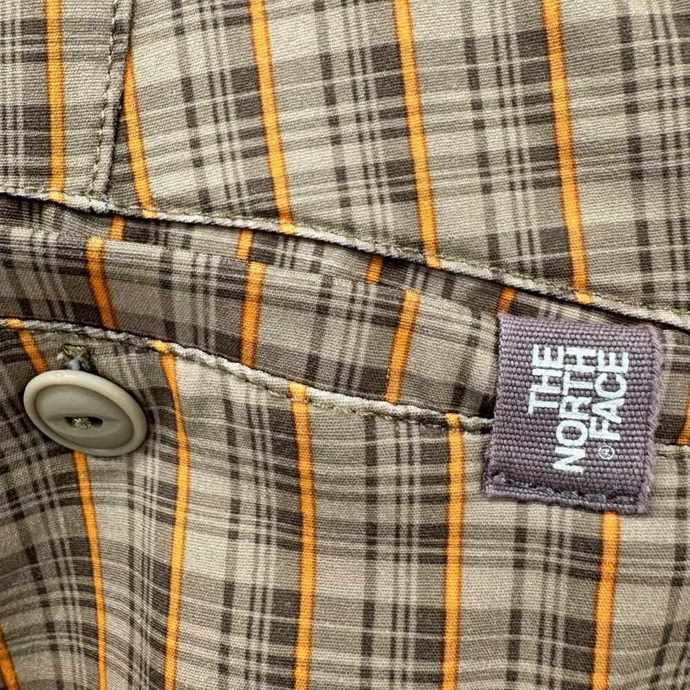 The North Face Shorts Mens 34 (35x9.5 ACTUAL) Brown Orange Plaid Gorpcore‎